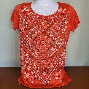 NWT Madison & Berkeley Women's t shirt SOFT bling floral geometric
